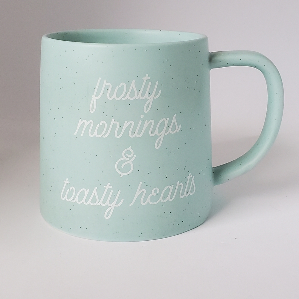 Indigo Mug "Frosty Mornings & Toasty Hearts" Coffee Cup